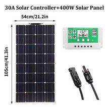 태양광패널세트 솔라판넬 태양광모듈 400w 태양 전지 18v 반 유연한 단결정 태양, 30a 컨트롤러 포함