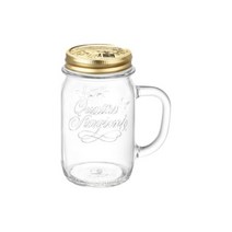 보르미올리 유리 손잡이 머그잔 핸들 자 에이드 매실청 머그 밀폐컵 415ml, 1개