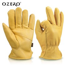 OZERO 오제로 오토바이 방한 장갑 겨울용 양가죽 3M 신슐레이트 (모토사이클 작업 캠핑 패션 오토바이) (모델번호:5001)), 옐로우