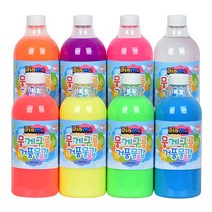 뭉게구름 거품물감 리필 1000ml 8색 세트 / 키즈맘아트 거품 목욕 촉감 오감 발달 물감 미술 놀이 핑거페인트 유아 어린이 비누방울 드로잉카페 키즈카페 집콕 엄마표미술 홈스쿨, -
