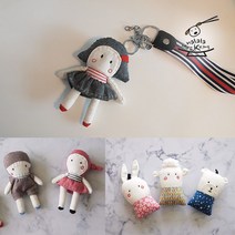 날아라미쎄스깡 키링 만들기 diy패키지(솜포함), 단발머리언니 1개