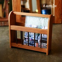 마르셀 빈티지 원목 핸들 잡지꽂이 (책수납), 빈티지브라운