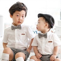 (미쏘아) 솔리드 포켓 - 아동정장 반팔셔츠