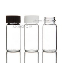 [JLS] 바이알병 샘플병 미니유리병 약병, 18-100ml(2개1set-흰색캡)