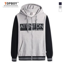 TOPBOY 배색 프린팅 후드 집업 (SCC1398PT)
