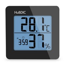휴비딕 시계 앤 온습도계, HT-1, 블랙