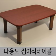 한목가구 접이식테이블 2인~3인용 정사각 660 다용도상, 체리, pvc다리(661)