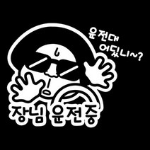 센스만점 자동차스티커 모음 (주유구 스티커 포함), 037_봉이장님 운전중(화이트), 1개