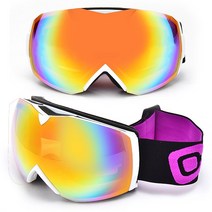 CORVUS 프리미엄 더블 미러 렌즈 스키보드 고글 안경착용자 겸용CV-620DL / MADE IN KOREA, 화이트레보