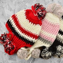 CORVUS 방한 패션 방울 니트모자 CO-3239 비니, 블랙