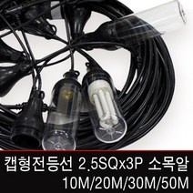 신광전기 캡형전등선2.5SQx3C/소모갈/50M/캠핑등, [램프] 삼파장램프 25W(E26)