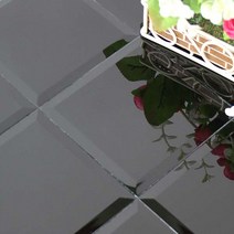미러거울모자이크타일 면취 블랙 진흑경100mm(1장), 접착식모자이크타일