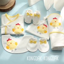 유기농 꼬꼬 캐릭터(백아이보리) 배냇저고리 만들기 6종 세트 + 사은품(실 바늘), 90p, 박음질 90%