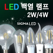 시그마램프 LED 보안등/30W/40W/55W/75W, LED 전구, [선택 06-01] LED 백열램프 촛대형 2W E14(전구색)