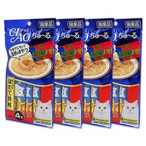 이나바 고양이 챠오츄르 간식, 참치+조갯살, 4팩