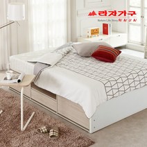 라자가구 인기멀티수납Deep시크릿침대(900 SS Q), 03.퀸Q Deep수납침대(오크+화이트)-무헤드, 06.텐셀9zone독립매트리스
