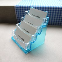 팝오피스 명함꽂이 명함보관함 카드꽂이 쿠폰꽂이 카드홀더, BHB3004:아이홀더(4단/블루), 1개입