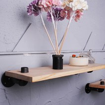 제이앤에스 파이프 벽 고정식 이동식 진열대 장식대, 선반01_30cm_흑관
