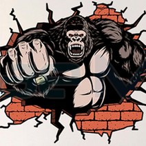 미래몰 아이방 포인트 벽지 스티커, 화난 킹콩