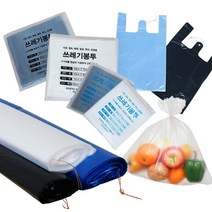 비닐봉투공장 손잡이 마트봉투 검정, 1set, 평판봉투 소 흰색 200매