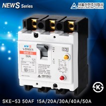 서울산전 누전 배선차단기[국내산]15A~1200A ks인증 분전함 전기차단기, [누전차단기06-2]SKE-53 20A