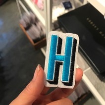 콤마라이프 와펜 이니셜 와펜스티커 NEW 디자인, H, 1개
