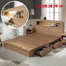 라자가구 베스트 LED조명침대 크림슨 아이크 + 채움H 독립매트리스 슈퍼싱글침대 퀸침대, 02.크림슨LED 서랍형침대 퀸Q_화이트, 01.프레임(매트리스별도구매)