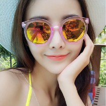 피치베 투명테 미러 선글라스 여성 남성 여자 남자 공용 패션 보잉 안경테 여름