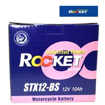 로케트 STX12-BS 12V10A 오토바이 배터리, 1개