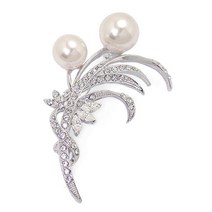 초코젬 스톤 브로치 S11(W) 정장브로치 화이트진주브로치 스톤브로치 꽃브로치