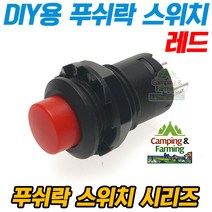 DIY용 DS-425A 푸쉬락 스위치 2핀 OFF-(ON)형 (레드)
