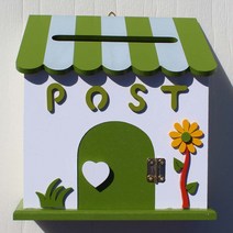 마프 P0990 프로방스 하트손잡이 우체통, 그린