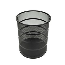 내외 펀칭 휴지통 블랙 6L, 1개