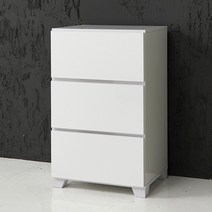라엘 500 UV고광택 하이그로시 3단 서랍장, 화이트