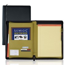 세미오콜렉션 CA1088 A4 지퍼서류홀더, 검정/연두투톤, 1권