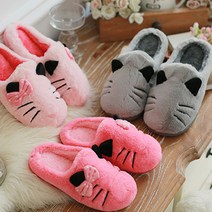 소풍 털실내화 커플냥이, 블랙, 235, 1개