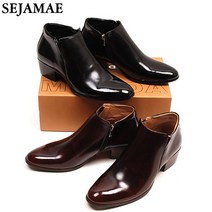 SEJAMAE세자매 소가죽 키높이 남자부츠 정장부츠 지퍼타입 앵글부츠 웨딩부츠 면접부츠 부츠