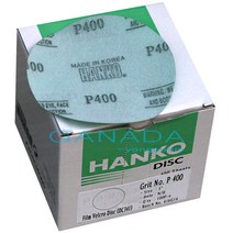 HANKO DISC 5인치사포 400방 100장 한코5인치무홀사포 원형 대리석상판 씽크대상판 연마사포 벨크로 원형패드 페파 빼빠 #400 둥근, 1개