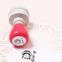 두루디자인 베이직 빅 원형 스탬프, 핫핑크, 잉크 분홍