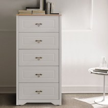 장인가구 다빈치 600 5단 서랍장, 오크화이트