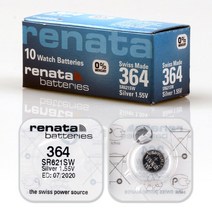 RENATA 스위스 정품 손목시계 배터리 교체 시계약 건전지, 레나타 364 (SR621SW)