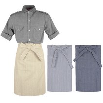 팀복 린넨스트라이프허리앞치마 식당앞치마 카페앞치마 주방복 서빙복 유니폼 단체복 앞치마, 네이비