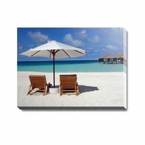 몽차 해변 캔버스 액자, CP051 파라솔