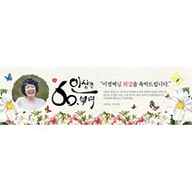 애니데이파티 행복의나비 현수막 포토형, 팔순