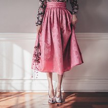 생활한복 수설화 핑크양단 허리치마 생활한복(개량한복)