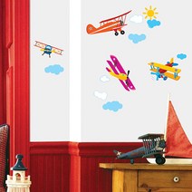 케이알인터내셔날 자동차 아이방꾸미기 데코시트, 03_SS-58223 비행기(35x50)