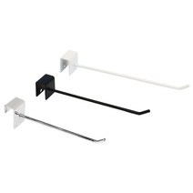 각파이프 일자후크/각 후크/매장 진열 찬넬 벽선반, 150mm, 화이트, 1개