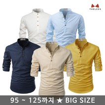 THELEES NKN350_헨리넥 롤업 린넨셔츠