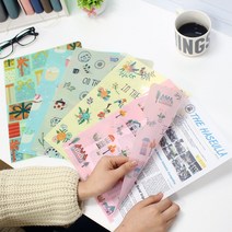 L홀더 캐릭터 10매 A4 홀더 바인더 L자 화일 문서 파일, P02.패턴_테이블