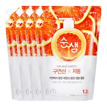 순샘 구연산 자몽 주방세제 리필, 1.2L, 4개